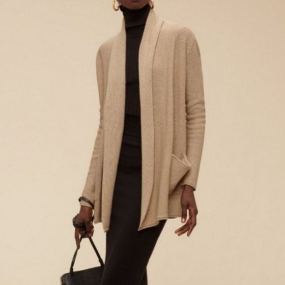 Aritzia | Sweaters | Aritzia Babaton Beekman Cardigan Sweater Beige Tan Small Cashmere Wool 